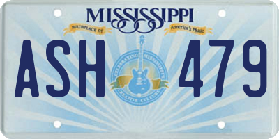 MS license plate ASH479