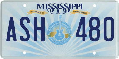 MS license plate ASH480