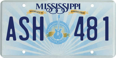 MS license plate ASH481