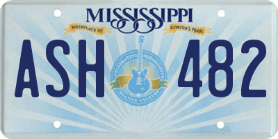 MS license plate ASH482
