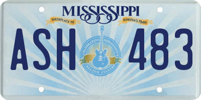 MS license plate ASH483
