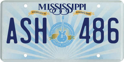 MS license plate ASH486
