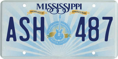 MS license plate ASH487