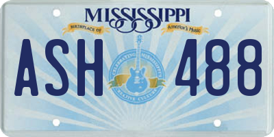 MS license plate ASH488