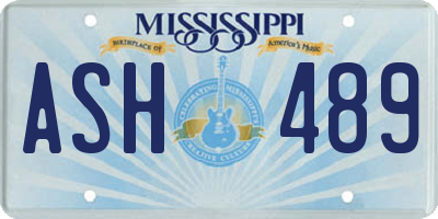 MS license plate ASH489