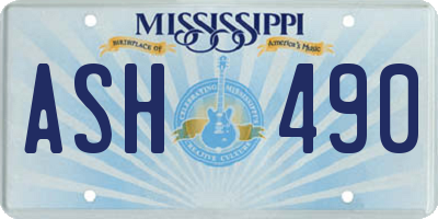 MS license plate ASH490