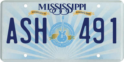MS license plate ASH491