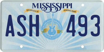 MS license plate ASH493