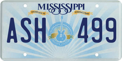 MS license plate ASH499