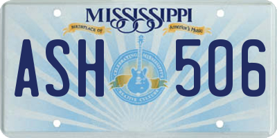 MS license plate ASH506