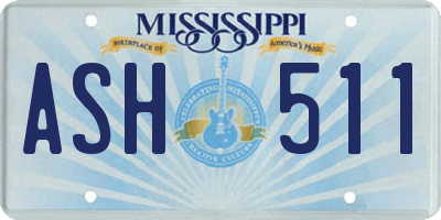 MS license plate ASH511