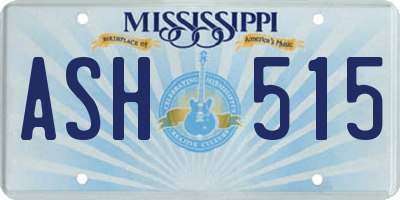 MS license plate ASH515