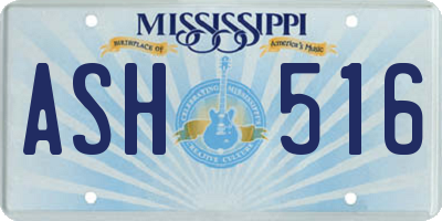 MS license plate ASH516