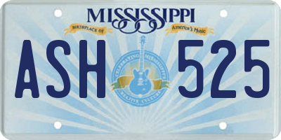 MS license plate ASH525