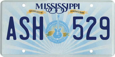 MS license plate ASH529