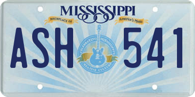 MS license plate ASH541
