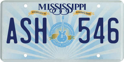 MS license plate ASH546