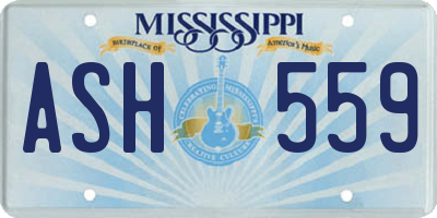 MS license plate ASH559