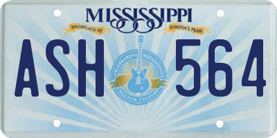 MS license plate ASH564