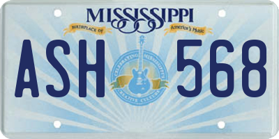 MS license plate ASH568