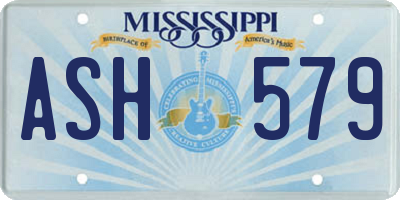 MS license plate ASH579