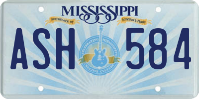 MS license plate ASH584