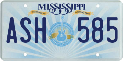 MS license plate ASH585
