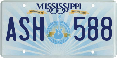 MS license plate ASH588