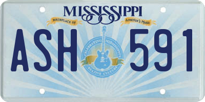 MS license plate ASH591