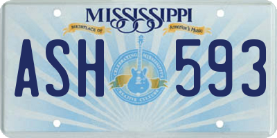 MS license plate ASH593