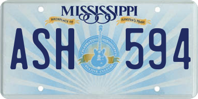 MS license plate ASH594
