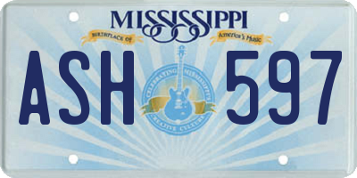 MS license plate ASH597
