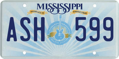 MS license plate ASH599