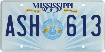 MS license plate ASH613