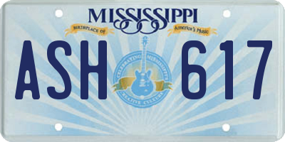 MS license plate ASH617