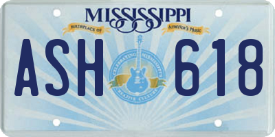 MS license plate ASH618