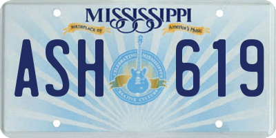 MS license plate ASH619