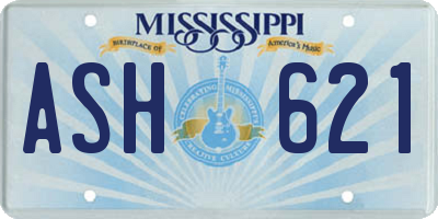 MS license plate ASH621