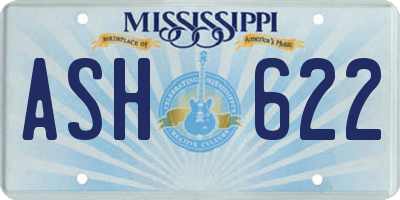 MS license plate ASH622