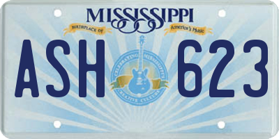 MS license plate ASH623