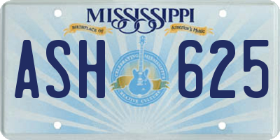 MS license plate ASH625