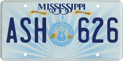 MS license plate ASH626