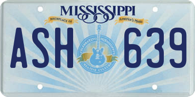 MS license plate ASH639