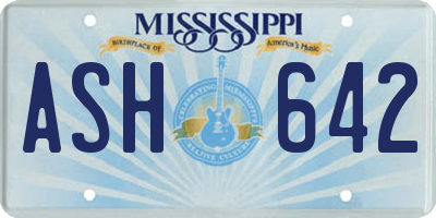 MS license plate ASH642