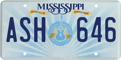 MS license plate ASH646