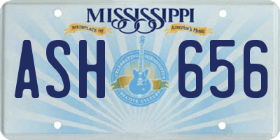 MS license plate ASH656