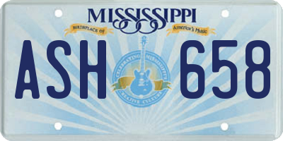MS license plate ASH658