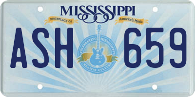 MS license plate ASH659