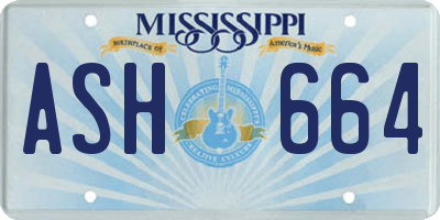 MS license plate ASH664