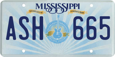 MS license plate ASH665